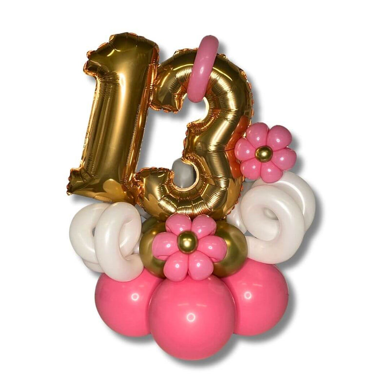 Birthday Gold Double Number Balloon Centerpiece