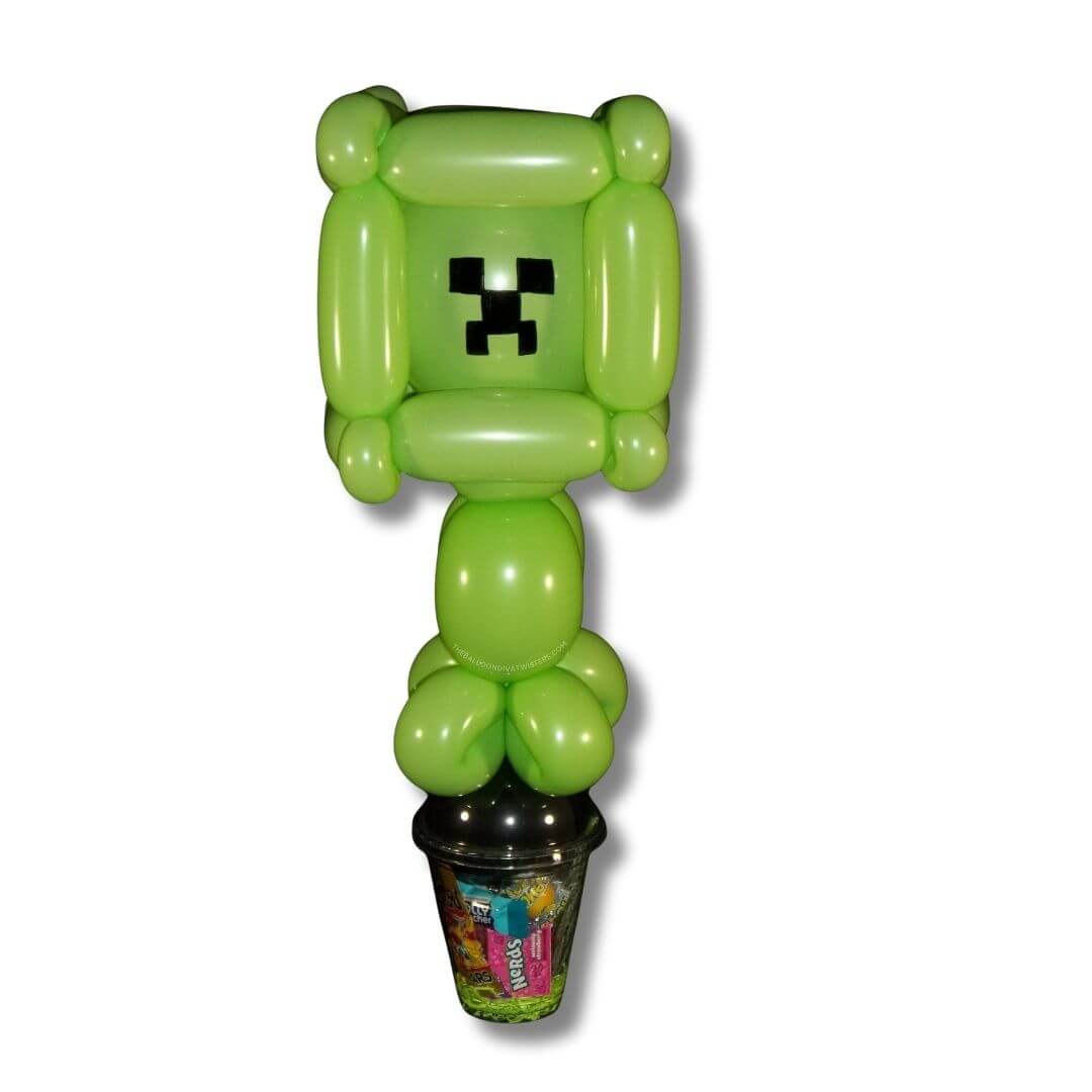 Creepy Green Guy Balloon Gift Cup