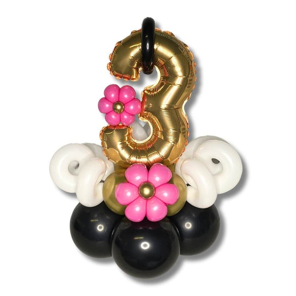 Birthday Gold Number Balloon Centerpiece