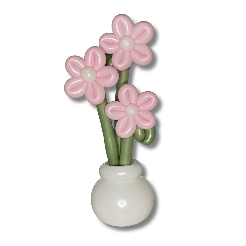 Pastel Pink Flowers Vase Balloon Bouquet