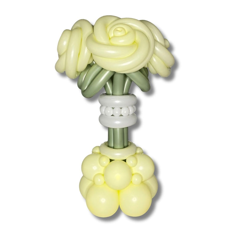 Pastel Yellow Roses Flower Balloon Bouquet