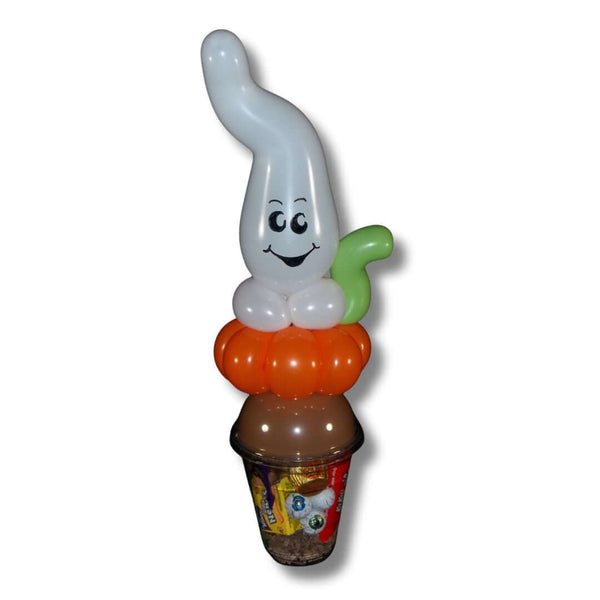 Peek A Boo Ghost Pumpkin Halloween Balloon Gift Cup