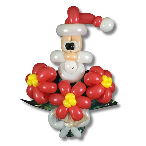 Peek A Boo Santa Christmas Flower Balloon Bouquet