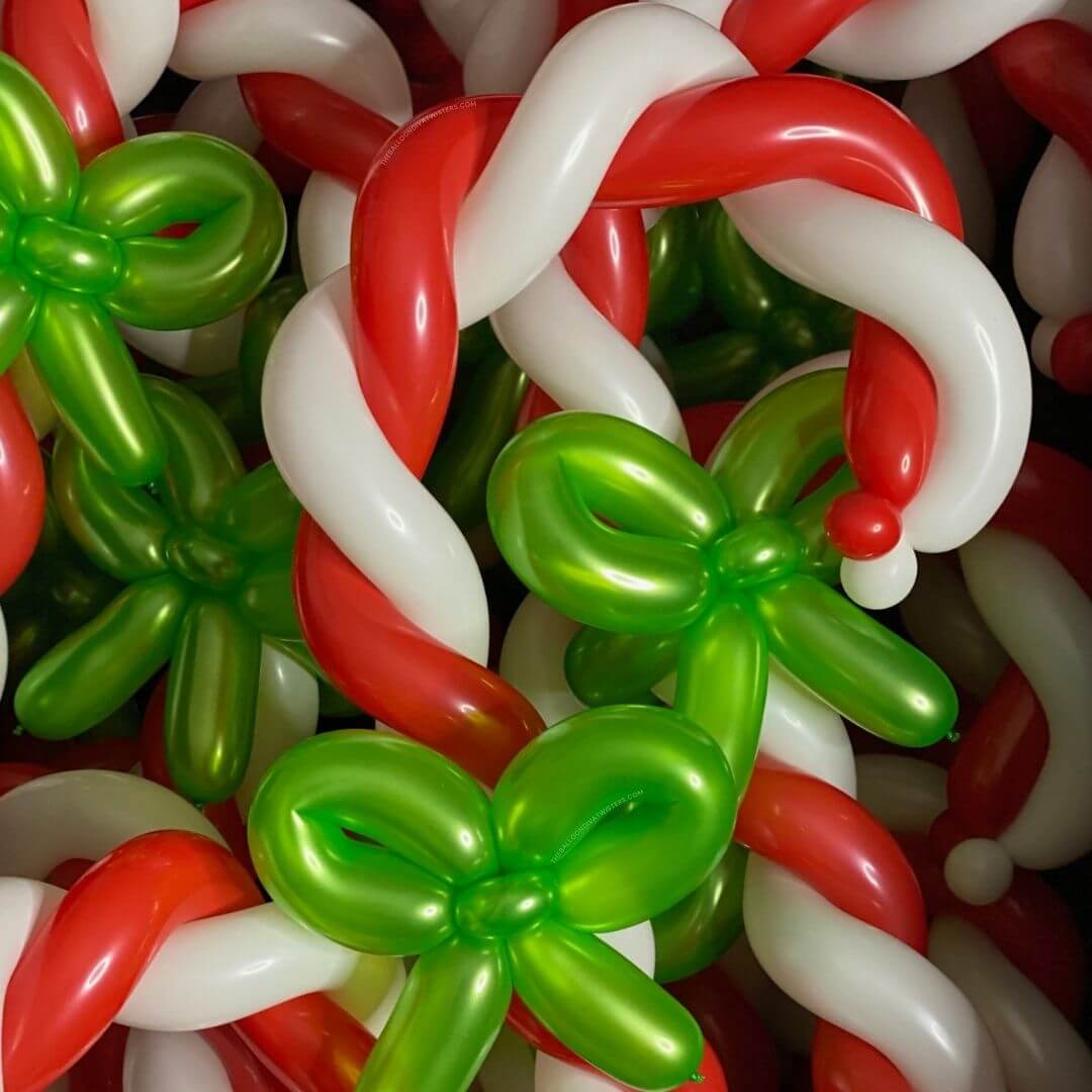 Peppermint Candy Cane Christmas Balloons