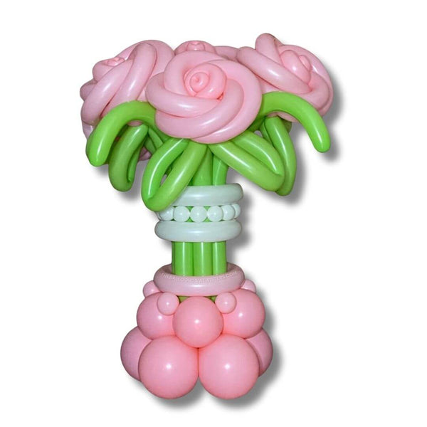 Pink Roses Flower Balloon Bouquet