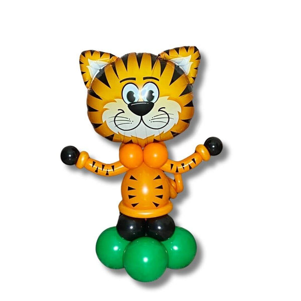 Tickled Tiger Buddy Balloon Column is 3 to 4 feet.