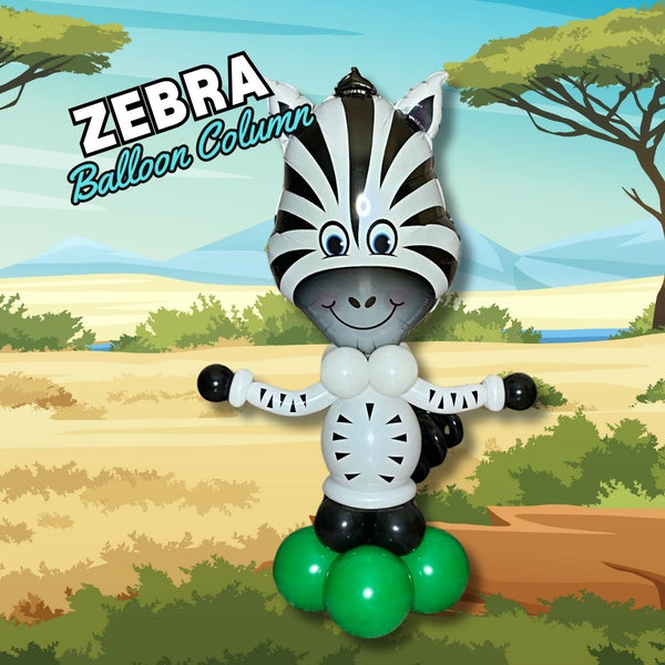 Zany Zebra Balloon Column