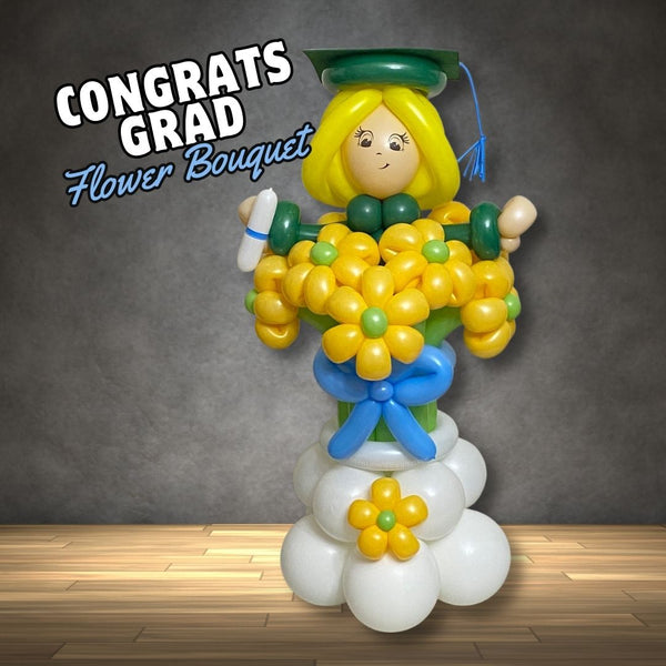 Congrats Grad Flower Balloon Bouquet